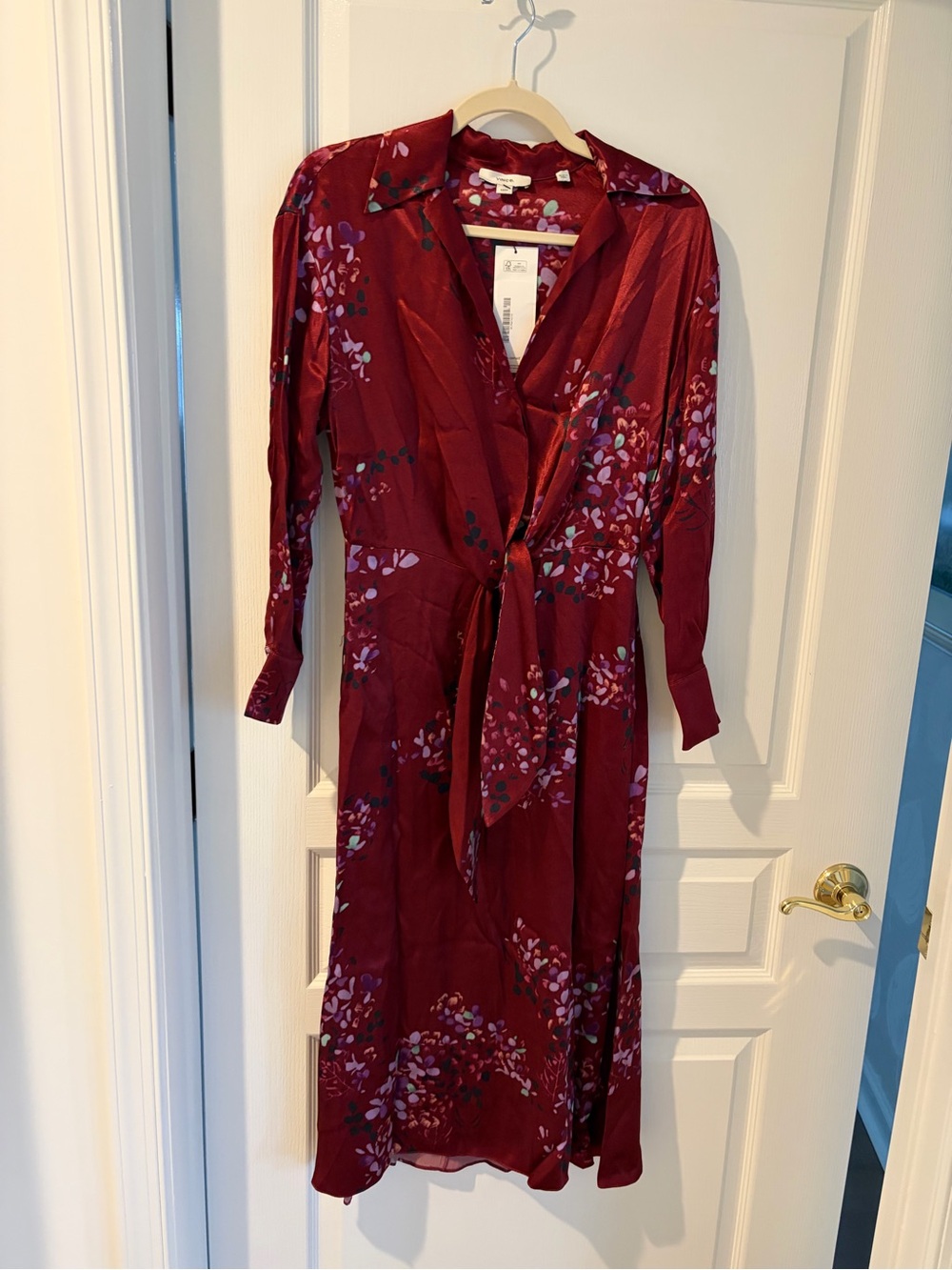 Vince Burgundy Floral Maxi Dress